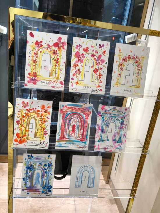 【FURLA】ロゴカードペイント、FURLA銀座店イベント