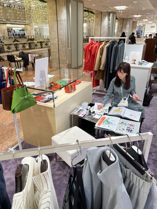 【AKRIS】ハンドバックペイントイベント、日本橋三越本店